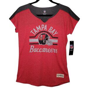 NFL Team Apparel Girls Tampa Bay Buccaneers T-Shirt Graphic V-Neck XL Gameday